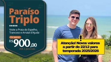 Privativo Paraíso Triplo • 03 passeios em 01 dia